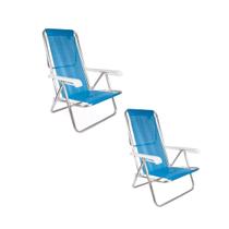 Conjunto 2 Cadeiras de Praia 8 Posições Piscina/Camping