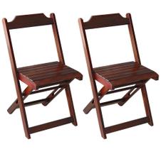 Conjunto 2 Cadeiras Dobrável em Madeira Maciça - Imbuia