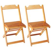 Conjunto 2 Cadeiras Dobrável em Madeira Maciça - Natural