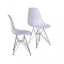 Conjunto 2 Cadeiras Eames DKR Base Cromada Conjunto 2 Cadeiras Eames DKR Base Cromada