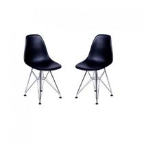 Conjunto 2 Cadeiras Eames DKR Base Cromada Conjunto 2 Cadeiras Eames DKR Base Cromada