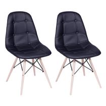 Conjunto 2 Cadeiras Eames Eiffel Botonê - Preto