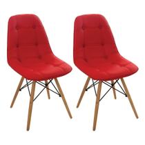 Conjunto 2 Cadeiras Eames Eiffel Botonê - Vermelho
