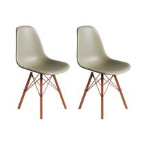 Conjunto 2 Cadeiras Eames Estilo Moderno em Ferro Cobre com Assento Fendi