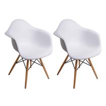 Conjunto 2 Cadeiras Eiffel com Braço Branco