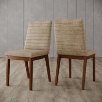 Conjunto 2 Cadeiras Elena para Mesa de Jantar Detalhes no Estofado