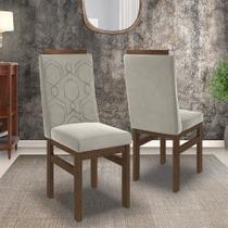 Conjunto 2 Cadeiras em Madeira Maciça Tecido Joli Móveis Zamarchi