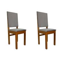 Conjunto 2 Cadeiras Encosto Estofado Zamarchi Canela Joli Creme