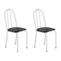 Conjunto 2 Cadeiras Éos Branco e Preto Flor Conjunto 2 Cadeiras Éos Branco e Preto Flor