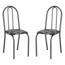 Conjunto 2 Cadeiras Éos Preto Flor Conjunto 2 Cadeiras Éos Preto Flor