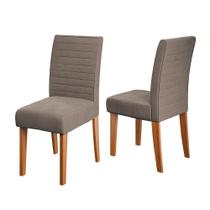Conjunto 2 Cadeiras Estofada Sala De Jantar Creta Dobuê Madeirado/mascavo