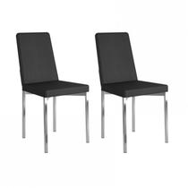 Conjunto 2 Cadeiras Estofadas 399 Carraro Preto