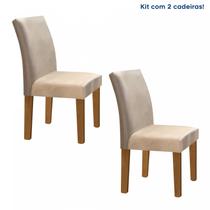 Conjunto 2 Cadeiras Estofadas Espanha Espresso Móveis Ypê/Suede Pena