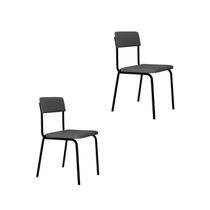 Conjunto 2 Cadeiras Estofadas Fixa Empilhável Fit