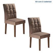 Conjunto 2 Cadeiras Estofadas Hobby Espresso Móveis Chocolate/Suede Animale Marrom