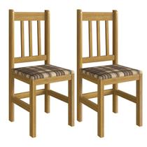 Conjunto 2 Cadeiras Estofado Bagé Cerejeira Xadrez Zamarchi
