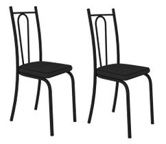 Conjunto 2 Cadeiras Europa 123 Preto Fosco - Artefamol