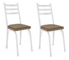 Conjunto 2 Cadeiras Europa 141 Branco Liso - Artefamol