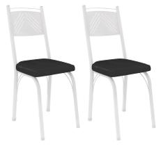 Conjunto 2 Cadeiras Europa 151 Branco Liso - Artefamol