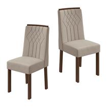Conjunto 2 Cadeiras Exclusive Lopas Imbuia Clean/Veludo Naturale Creme