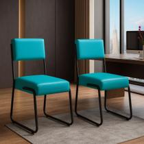 Conjunto 2 Cadeiras Flórida Decorativa material sintético Sala de Jantar Escritório Cozinha