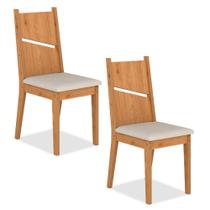 Conjunto 2 Cadeiras Havana Cinamomo/suede Bege - Móveis Arapongas