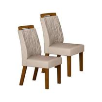 Conjunto 2 Cadeiras Ilhéus Leifer Freijó Veludo Bege