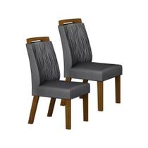 Conjunto 2 Cadeiras Ilhéus Leifer Freijó Veludo Chumbo