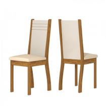 Conjunto 2 Cadeiras Imbuia/Off White Veludo Pastel Napoli Viero