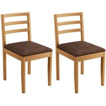 Conjunto 2 Cadeiras Jade 02 Verona Chocolate Pés em Madeira JCM Conjunto 2 Cadeiras Jade 02 Verona Chocolate Pés em Madeira JCM