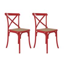 Conjunto 2 Cadeiras Katrina X Vermelha e Bege New Green
