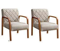 Conjunto 2 Cadeiras Lara Braço Madeira Poltronas Decoração Sala Recepção Conjunto 2 Cadeiras Lara Braço Madeira Poltronas Decoração Sala Recepção
