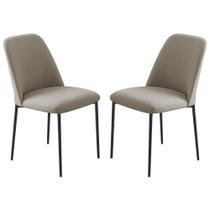 Conjunto 2 Cadeiras Londres Linho Bege Metal Preto Conjunto 2 Cadeiras Londres Linho Bege Metal Preto