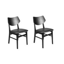 Conjunto 2 Cadeiras Madeira Maciça e PVC Edna