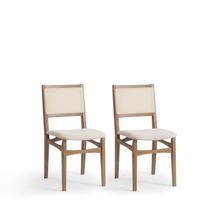 Conjunto 2 Cadeiras Madeira Maciça Encosto em Tela Natural e Assento Estofado Serena