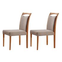 Conjunto 2 Cadeiras Madeira Maciça Safira Cinza/Brisa/Imbuia Marrom
