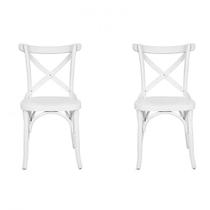 Conjunto 2 Cadeiras Madeira Maciça Tauari Cross X Texas Branco Conjunto 2 Cadeiras Madeira Maciça Tauari Cross X Texas Branco