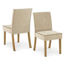 Conjunto 2 Cadeiras Maris Móveis Henn Nature/Linho