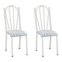 Conjunto 2 Cadeiras Mnemósine Branco e Linho - Artefamol