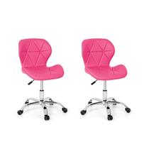 Conjunto 2 Cadeiras Office Eiffel Slim Base Giratória Rosa Conjunto 2 Cadeiras Office Eiffel Slim Base Giratória Rosa