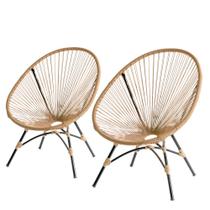 Conjunto 2 Cadeiras Oval Kinder Acapulco em Corda Sintética e Ferro