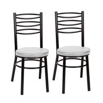Conjunto 2 Cadeiras para Sala de Jantar Debrum Preto/Branco Conjunto 2 Cadeiras para Sala de Jantar Debrum Preto/Branco