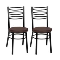 Conjunto 2 Cadeiras para Sala de Jantar Debrum Preto/Marrom Conjunto 2 Cadeiras para Sala de Jantar Debrum Preto/Marrom