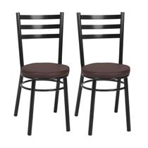Conjunto 2 Cadeiras para Sala de Jantar Debrum Preto/Marrom Conjunto 2 Cadeiras para Sala de Jantar Debrum Preto/Marrom