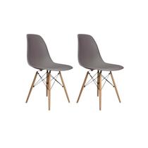 Conjunto 2 Cadeiras para Sala de Jantar Eames Eiffel Dkr Cinza Conjunto 2 Cadeiras para Sala de Jantar Eames Eiffel Dkr Cinza