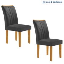 Conjunto 2 Cadeiras para Sala de Jantar Laguna Espresso Móveis Cinamomo/ Cinza