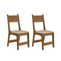 Conjunto 2 Cadeiras para Sala de Jantar Lisboa Canela Rústico/Off White