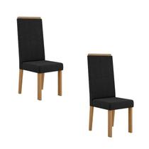 Conjunto 2 Cadeiras para Sala de Jantar Nice Espaldar Preto/Mel Conjunto 2 Cadeiras para Sala de Jantar Nice Espaldar Preto/Mel