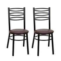 Conjunto 2 Cadeiras para Sala de Jantar Preto/Marrom Conjunto 2 Cadeiras para Sala de Jantar Preto/Marrom