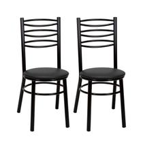 Conjunto 2 Cadeiras para Sala de Jantar Preto Conjunto 2 Cadeiras para Sala de Jantar Preto